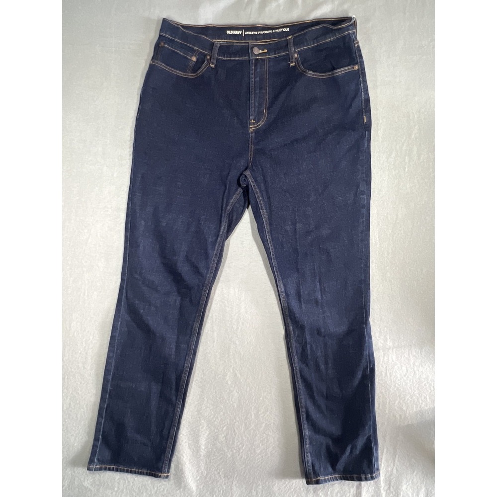 Old Navy Men's 36x30‎ Athletic Fit Dark Wash Straight Leg Jeans Cotton Blend